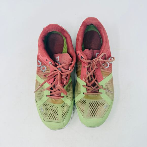 On Cloudflow Lightweight Performance Running Shoes Red Lime Womens Size 6 - Picture 7 of 12